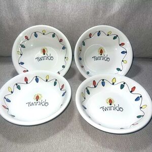 Set of 4 Four Twinkle Holiday Christmas Soup Cereal 7 1/2” Bowls by Landis